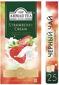 Изображение товара Чай черный Ahmad Tea Strawberry Cream 25*1.5г