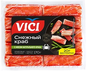 Изображение товара Крабовые палочки Vici Снежный краб 170г