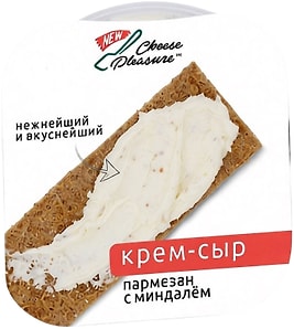 Изображение товара Крем-сыр Cheese Pleasure Пармезан с миндалем 55% 100г