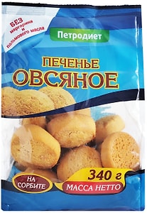 Изображение товара Печенье Петродиет Овсяное на сорбите 340г