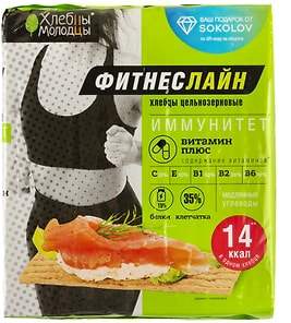 Изображение товара Хлебцы Молодцы Фитнес линия цельнозерновые витамин плюс 100г