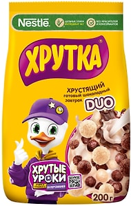 Изображение товара Готовый завтрак Хрутка Duo шоколадный 200г