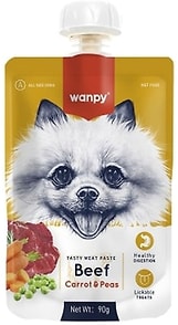 Изображение товара Лакомство для собак Wanpy Dog Мясной мусс из говядины и моркови с горохом 90г