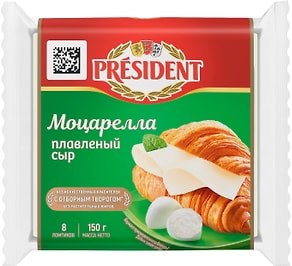 Изображение товара Сыр плавленый President Моцарелла 45% 150г