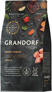 Изображение товара Сухой корм для кошек Grandorf Fresh Cat Adult Свежее мясо индейки с бататом 2кг