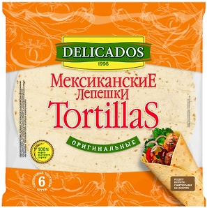 Изображение товара Лепешки Delicados Тортильи мексиканские пшеничные 400г