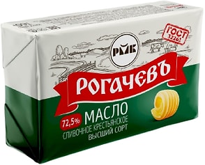 Изображение товара Масло сливочное Рогачевъ Крестьянское 72.5% 160г