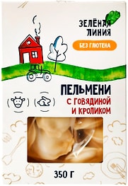 Изображение товара Пельмени Зеленая линия с говядиной и кроликом без глютена 350г