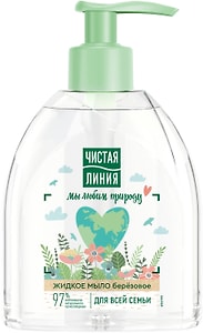 Изображение товара Мыло жидкое Чистая Линия Для всей семьи Березовое на 100% натуральной основе для детей 4+ лет 520мл