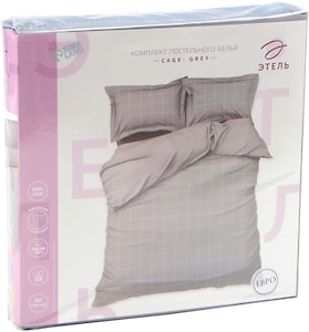 Изображение товара Комплект постельного белья Этель Cage grey мако-сатин Евро