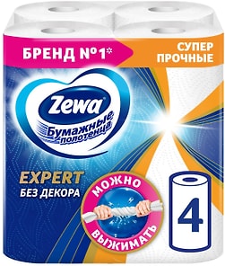 Изображение товара Бумажные полотенца Zewa Expert без принта 4 рулона