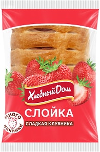 Изображение товара Слойка Хлебный дом Сладкая клубника 55г