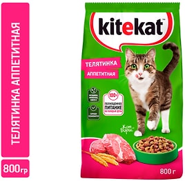 Изображение товара Сухой корм для кошек Kitekat Телятинка аппетитная 800г