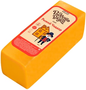 Изображение товара Сыр Радость вкуса Рыжий чеддер полутвердый 45% 0.2-0.4кг