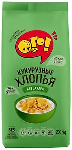 Изображение товара Готовый завтрак Ого Хлопья кукурузные без сахара 200г