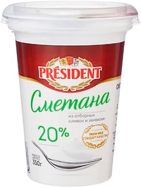 Изображение товара Сметана President 20% 350г