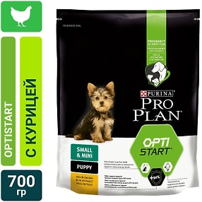 Изображение товара Сухой корм для щенков Pro Plan Opti Start Small Mini Puppy для мелких пород с курицей 700г