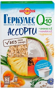 Изображение товара Каша Русский продукт Овсяная моментальная Геркулес Q10 Ассорти 210г
