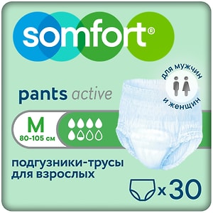 Изображение товара Подгузники-трусы для взрослых Somfort Pants Active Normal M 30шт