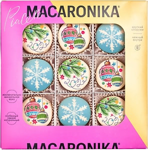 Изображение товара Набор пирожных Macaronika Макарон Новогодний 9шт