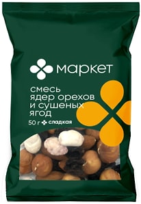Изображение товара Смесь Маркет Орехи и сушеные ягоды сладкая 50г