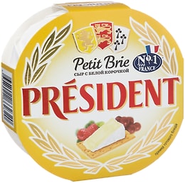 Изображение товара Сыр мягкий President Petit Бри с белой плесенью 60% 125г