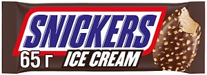 Изображение товара Мороженое Snickers молочное эскимо с карамелью и арахисом в глазури 5% 65г