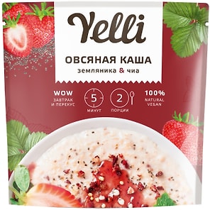 Изображение товара Каша Yelli овсяная Земляника и чиа 60г