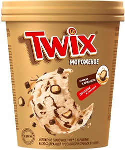 Изображение товара Мороженое Twix сливочное с карамелью и печеньем в глазури 265г