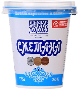Изображение товара Сметана Рузская 20% 175мл