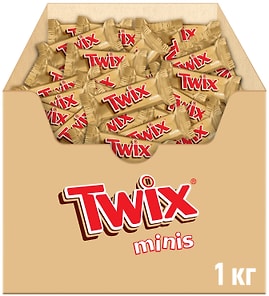 Изображение товара Конфеты шоколадные Twix minis с карамелью печеньем 1кг