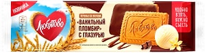 Изображение товара Печенье Любятово со вкусом Ванильный пломбир с глазурью 115г