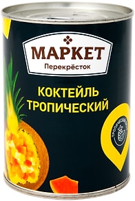 Изображение товара Коктейль Маркет Перекресток Тропический в сиропе 567г