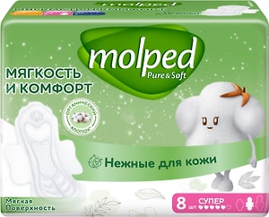 Изображение товара Прокладки Molped Pure&Soft Long 8шт