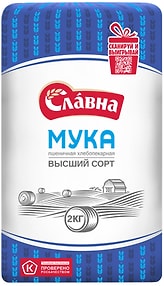 Изображение товара Мука Славна Старооскольская Пшеничная высший сорт 2кг