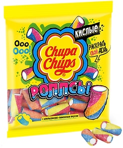 Изображение товара Мармелад Chupa Chups Роллсы с апельсиново-лимонным вкусом 150г