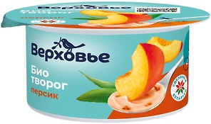 Изображение товара Биотворог Верховье Персик 4.2% 120г
