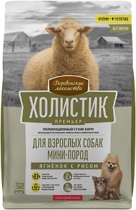 Изображение товара Сухой корм для собак Деревенские лакомства Холистик Премьер для мини-пород Ягненок с рисом 3кг