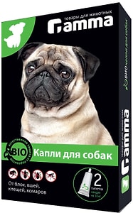 Изображение товара Капли для собак Gamma от паразитов 2 пипетки*1мл