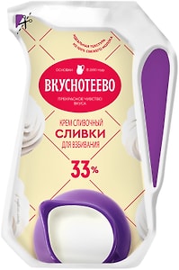 Изображение товара Сливки Вкуснотеево для взбивания 33% 250г