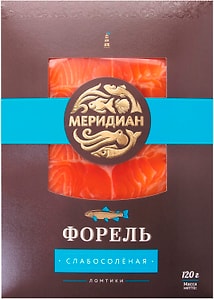 Изображение товара Форель Меридиан слабосоленая ломтики 120г