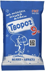 Изображение товара Творог из молока Нашей Дойки 9% 180г