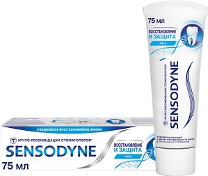 Изображение товара Зубная паста Sensodyne Восстановление и защита для чувствительных зубов с кальцием и фтором 75мл