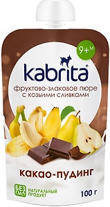 Изображение товара Пюре фруктово-злаковое Kabrita с козьими сливками Какао пудинг для детей с 9 месяцев 100г