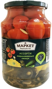Изображение товара Овощи Маркет Перекресток маринованные Ассорти 900г