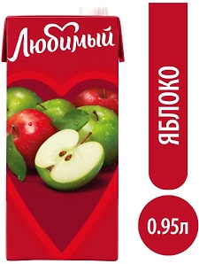 Изображение товара Напиток сокосодержащий Любимый Яблоко осветленный 950мл