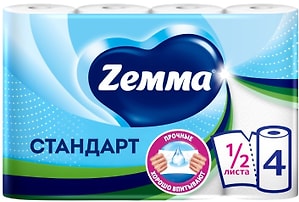 Изображение товара Бумажные полотенца Zemma Стандарт 4 рулона