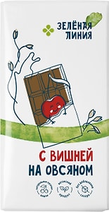 Изображение товара Шоколад Зеленая линия Овсяный без сахара вишня 65г