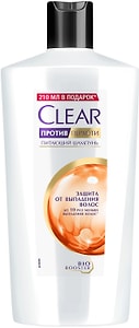Изображение товара Шампунь для волос Clear против перхоти Защита от выпадения волос с витамином В3 и аминокислотами 610мл