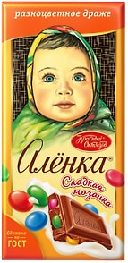 Изображение товара Шоколад Аленка Молочный с разноцветным драже 75г